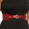 Plus Size Faux Croc Grommet Stretch Belt