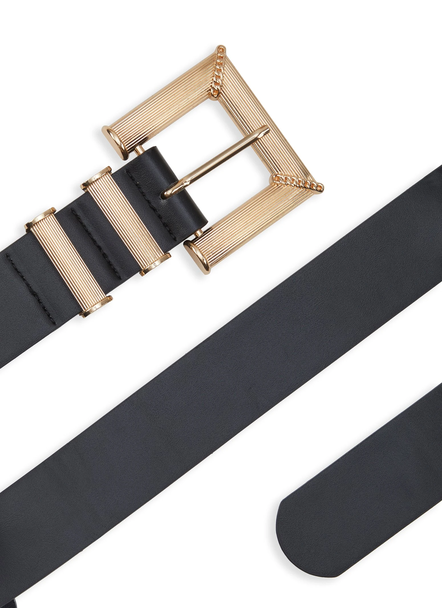 Plus Size Square Buckle Faux Leather Belt - Image 2