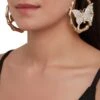 Rhinestone Butterfly Bamboo Hoop Earrings