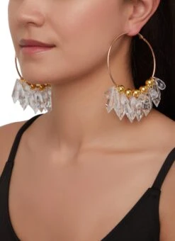 Crystal Beaded Hoop Earrings