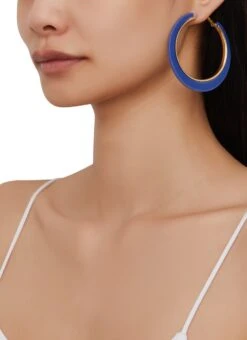 Metallic Detail Resin Hoop Earrings