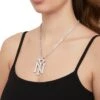 NY Rhinestone Tennis Necklace And Stud Earrings Set