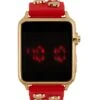 Heart Studded Silicone Strap LED Watch