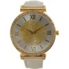 Rhinestone Faux Leather Band Analog Watch