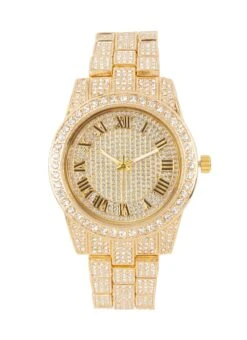 Rhinestone Studded Analog Watch