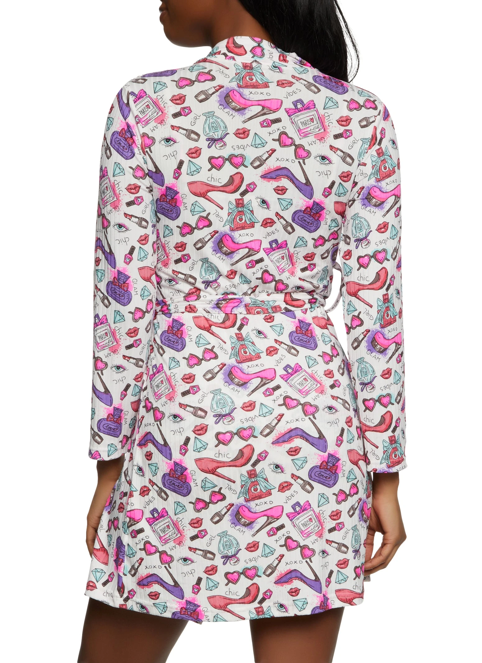 Glam Vibes Print Nightgown With Robe - Image 2