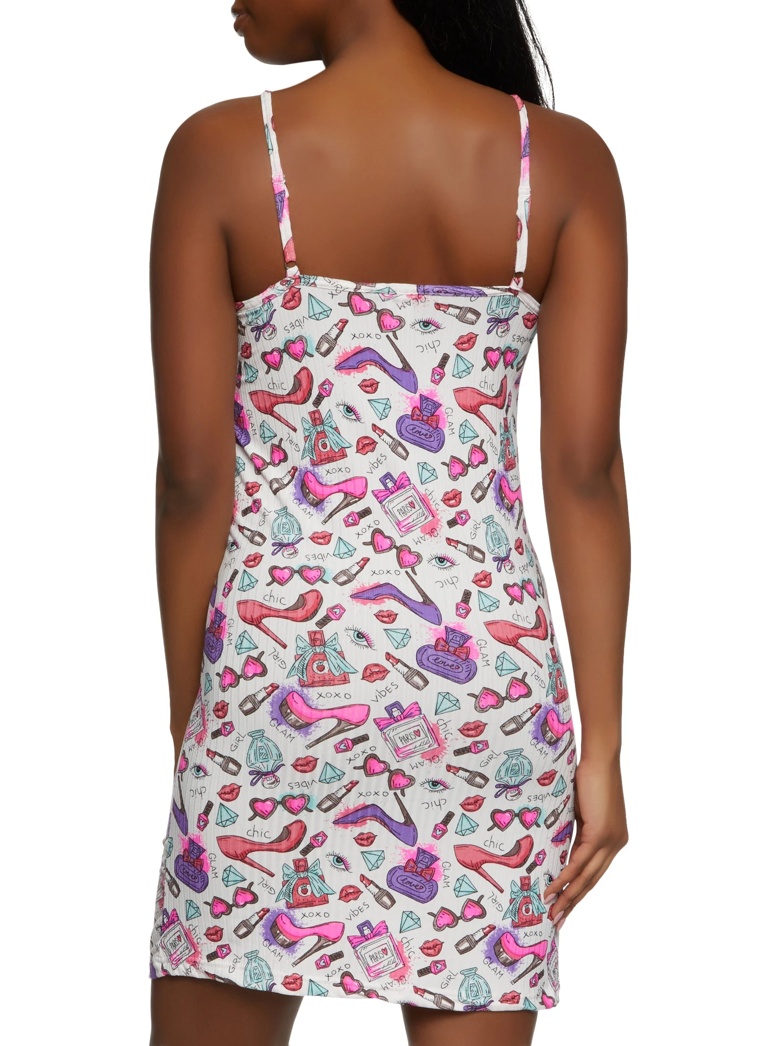 Glam Vibes Print Nightgown With Robe - Image 5