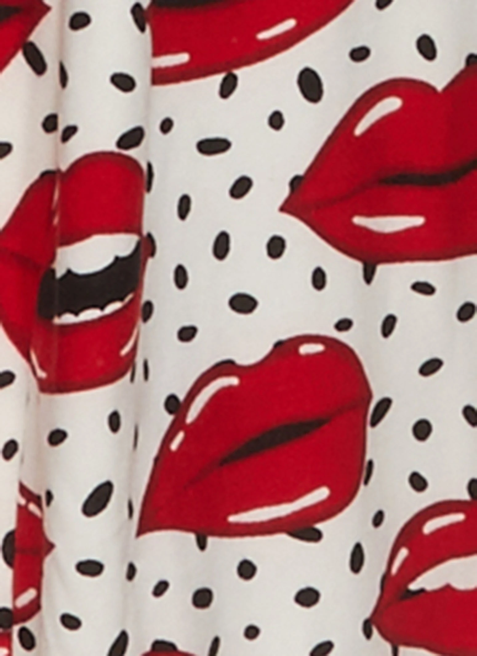 Lips Print Nightgown With Robe - Image 4