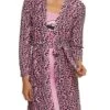 Leopard Print Tongue Nightgown With Robe