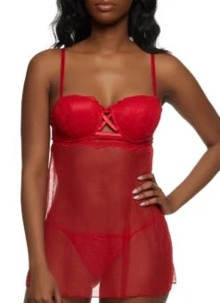 Lace Caged Babydoll And G String