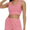 Racerback Cropped Tank Top And Shorts Set