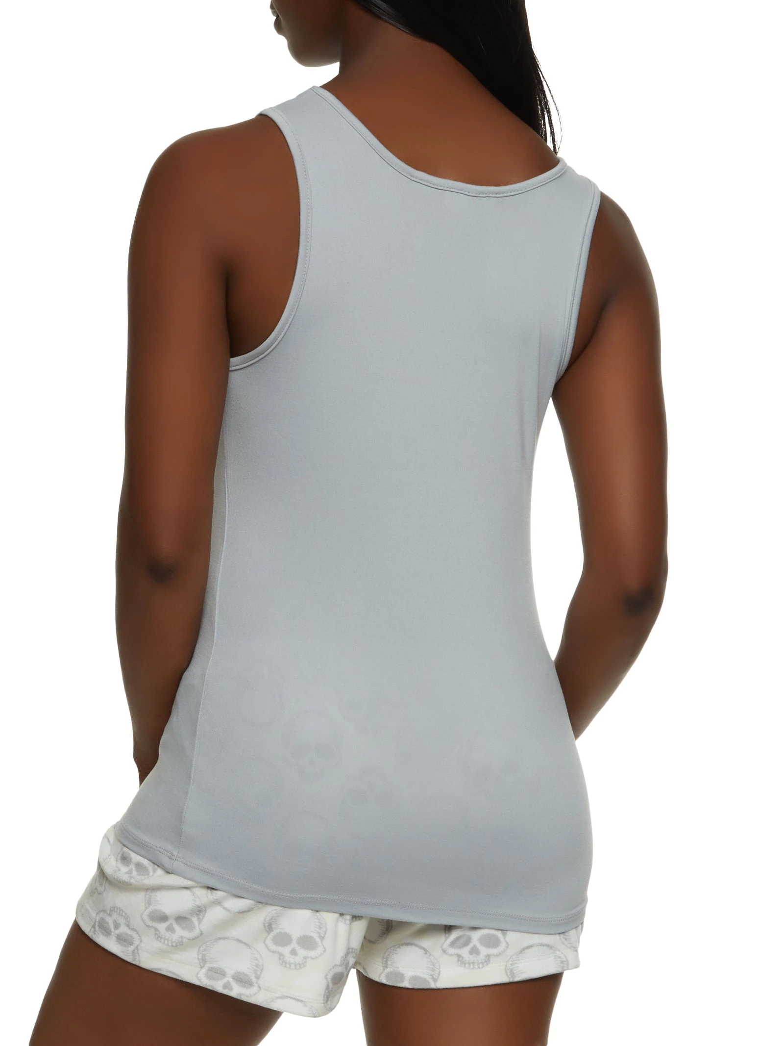 Foil Not A Morning Person Graphic Pajama Tank Top And Shorts - Image 2