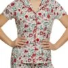 Teacup Print Pajama Shirt And Shorts