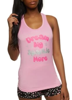 Dream Big Sparkle More Pajama Tank Top And Shorts