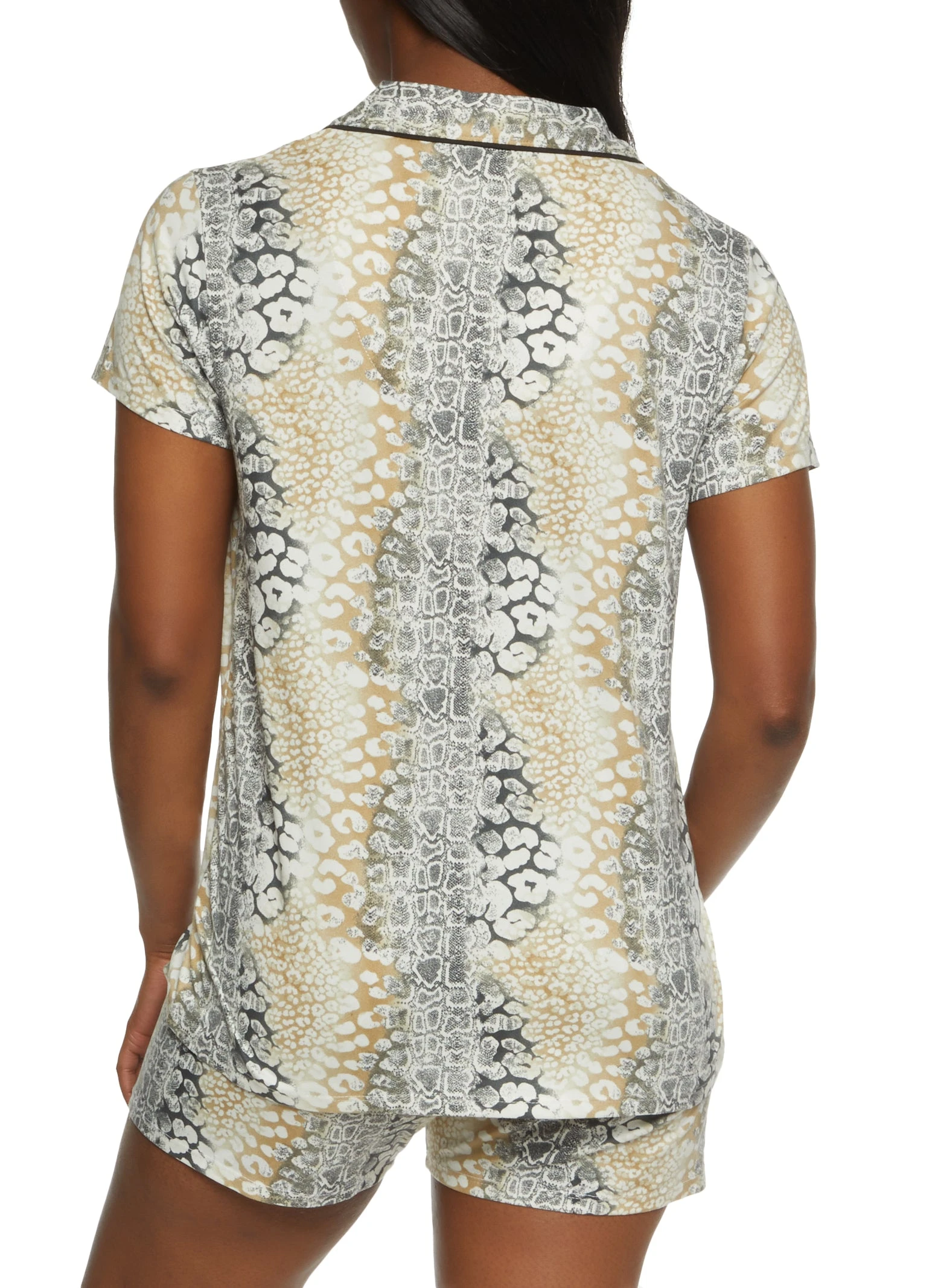 Animal Print Pajama Shirt And Shorts - Image 2
