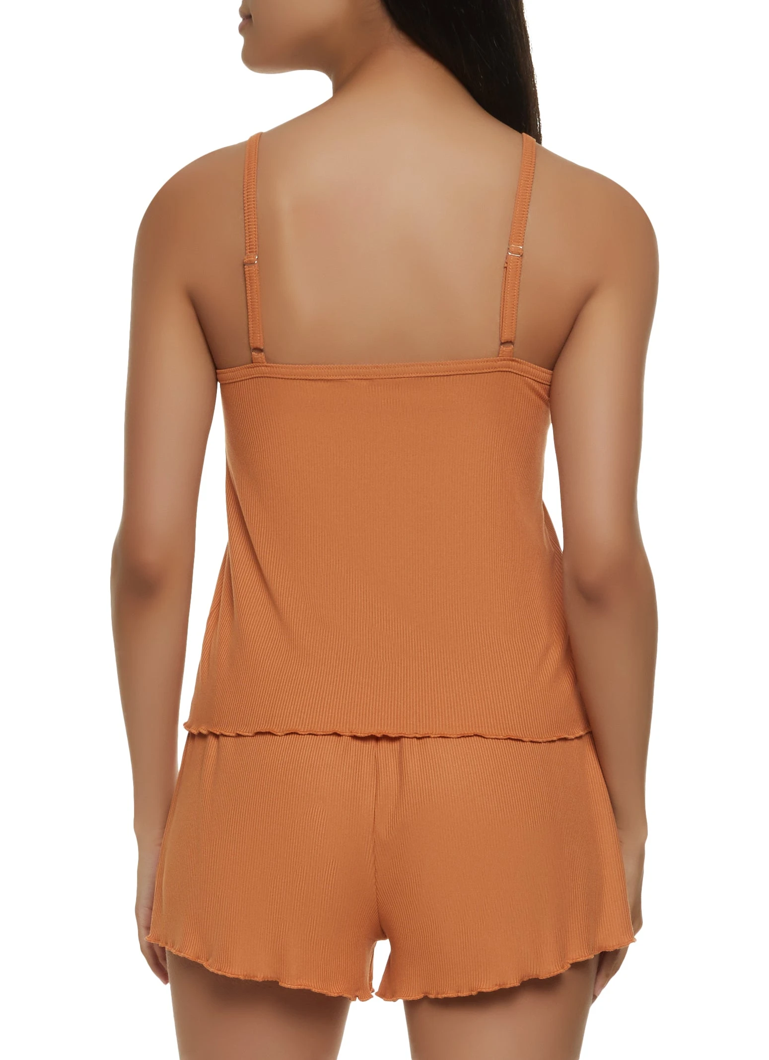 Ribbed Knit Pajama Cami And Shorts - Image 2