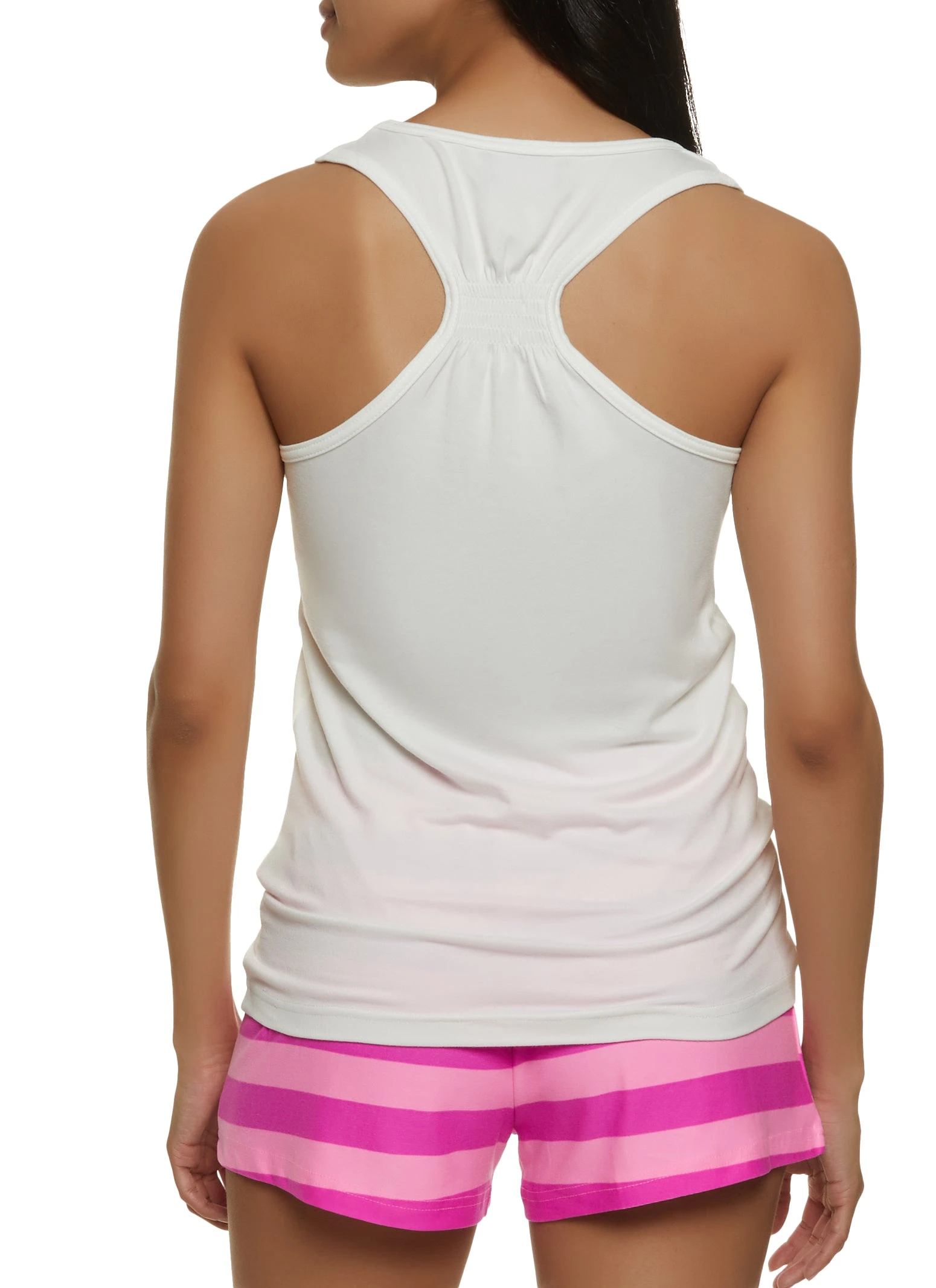 Lets Cuddle Foil Screen Pajama Tank Top And Striped Shorts - Image 2