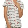 Love Print Pajama Shirt And Shorts
