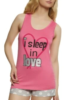 Sleep In Love Pajama Tank Top And Shorts