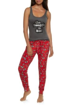 The Snuggle Is Real Pajama Tank Top And Pants