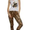Graphic Pajama Tank Top And Velour Animal Print Pants