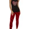 Kiss Me Graphic Pajama Tank Top And Plush Pants