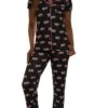 Baby Print Notch Collar Pajama Shirt And Pants