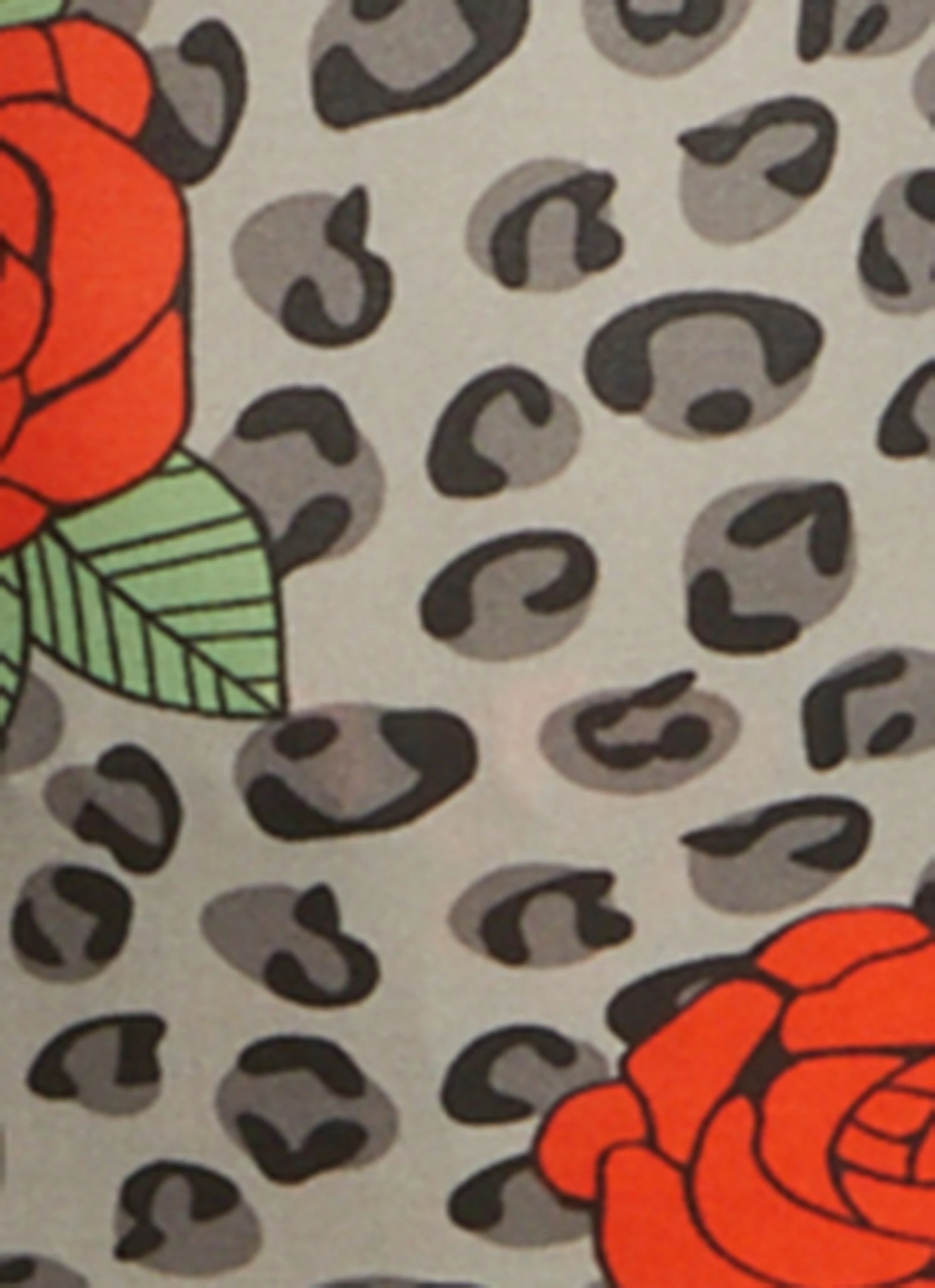 Leopard Floral Print Long Sleeve Pajama Top And Pants - Image 4