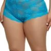 Plus Size Floral Lace Boyshort Panties