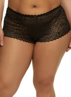 Plus Size Criss Cross V Back Lace Panty