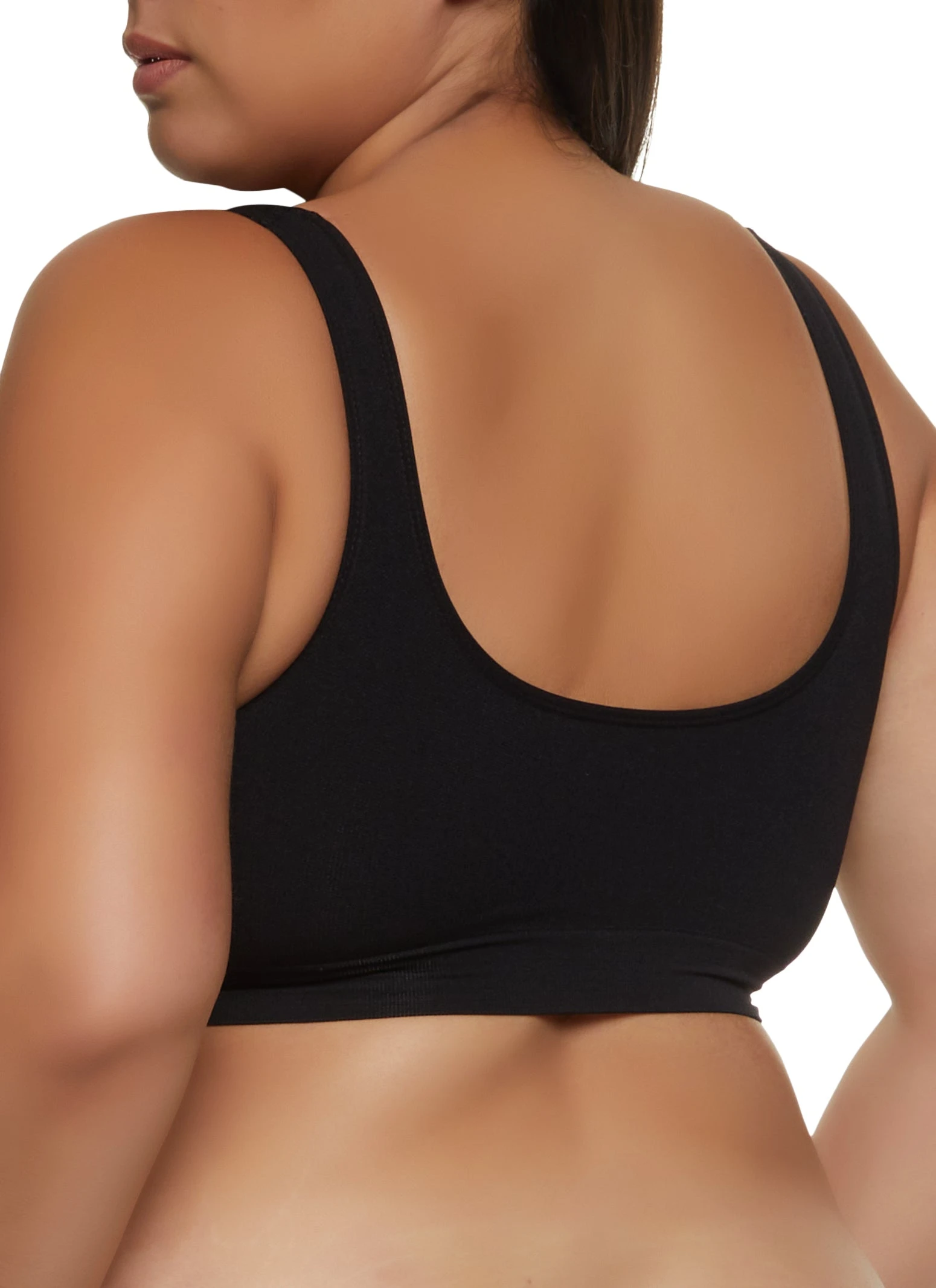 Plus Size Basic V Neck Sports Bra - Image 2