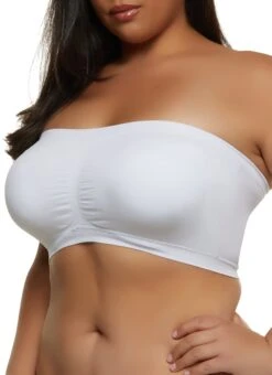 Plus Size Basic Seamless Bandeau Bra
