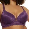 Plus Size Longline Lace Cut Out Front Plunge Bra