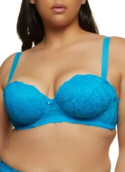 Plus Size Scalloped Lace Balconette Bra | Converts To Strapless