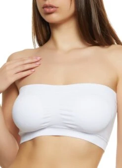 White Seamless Padded Bandeau Bra