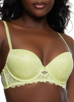 Flower Lace Plunge Bra