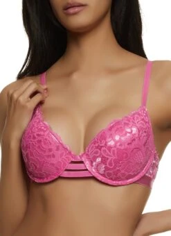 Caged Lace Plunge Bra