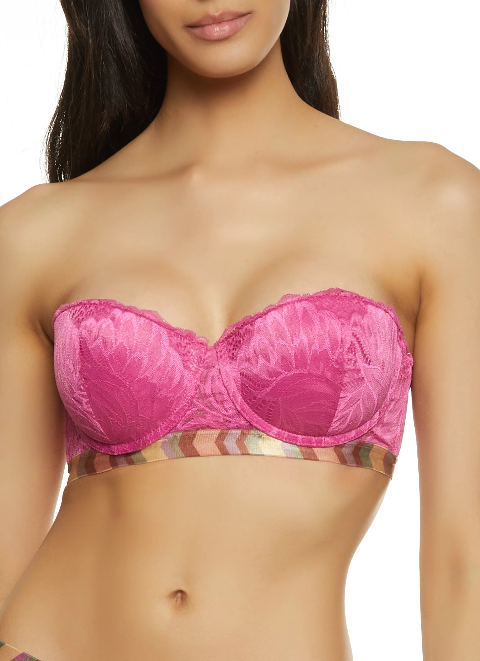 Patterned Trim Lace Balconette Bra | Converts To Strapless - Image 3