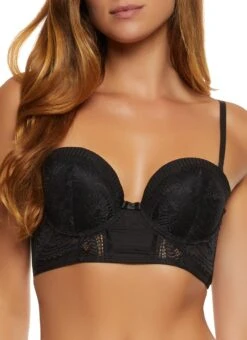 Shadow Stripe Patterned Lace Balconette Bra | Converts To Strapless