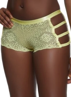 Side Caged Lace Boyshort Panty