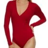 Ambiance Faux Wrap Long Sleeve Bodysuit