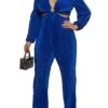 Plus Size Plisse Cut Out Plunge Jumpsuit