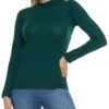 Solid Mock Neck Long Sleeve Tee