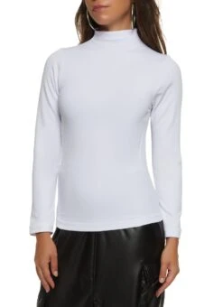 Seamless Mock Neck Long Sleeve Top