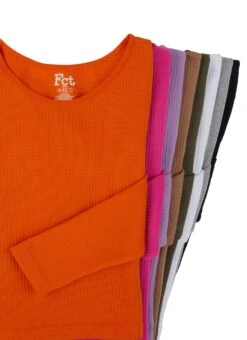 Seamless Waffle Knit Crew Neck Top