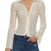 Floral Lace Button Front Shirt