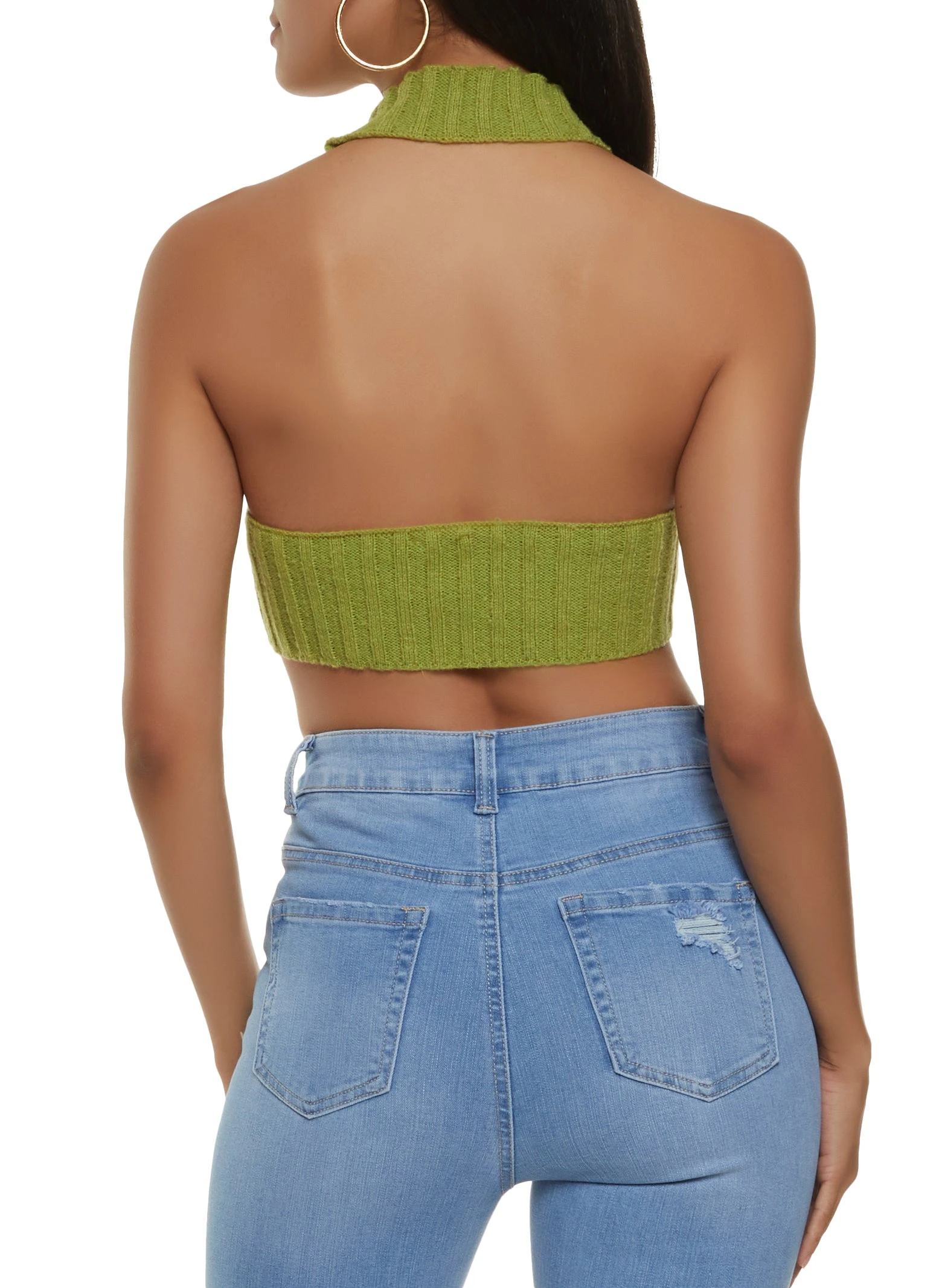 Hanky Hem Mock Neck Halter Top - Image 2
