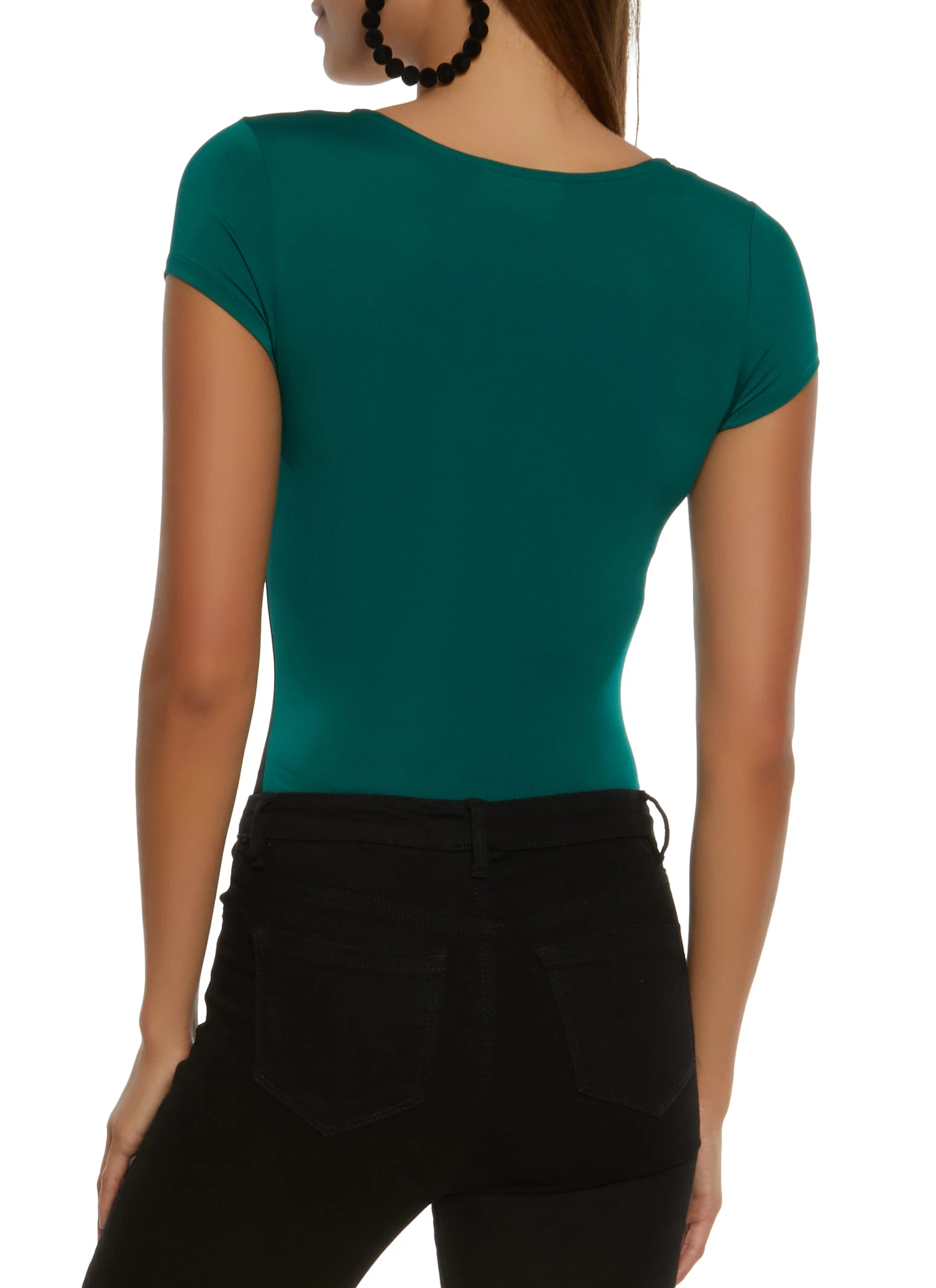 Contrast Stripe Faux Wrap Bodysuit - Image 3