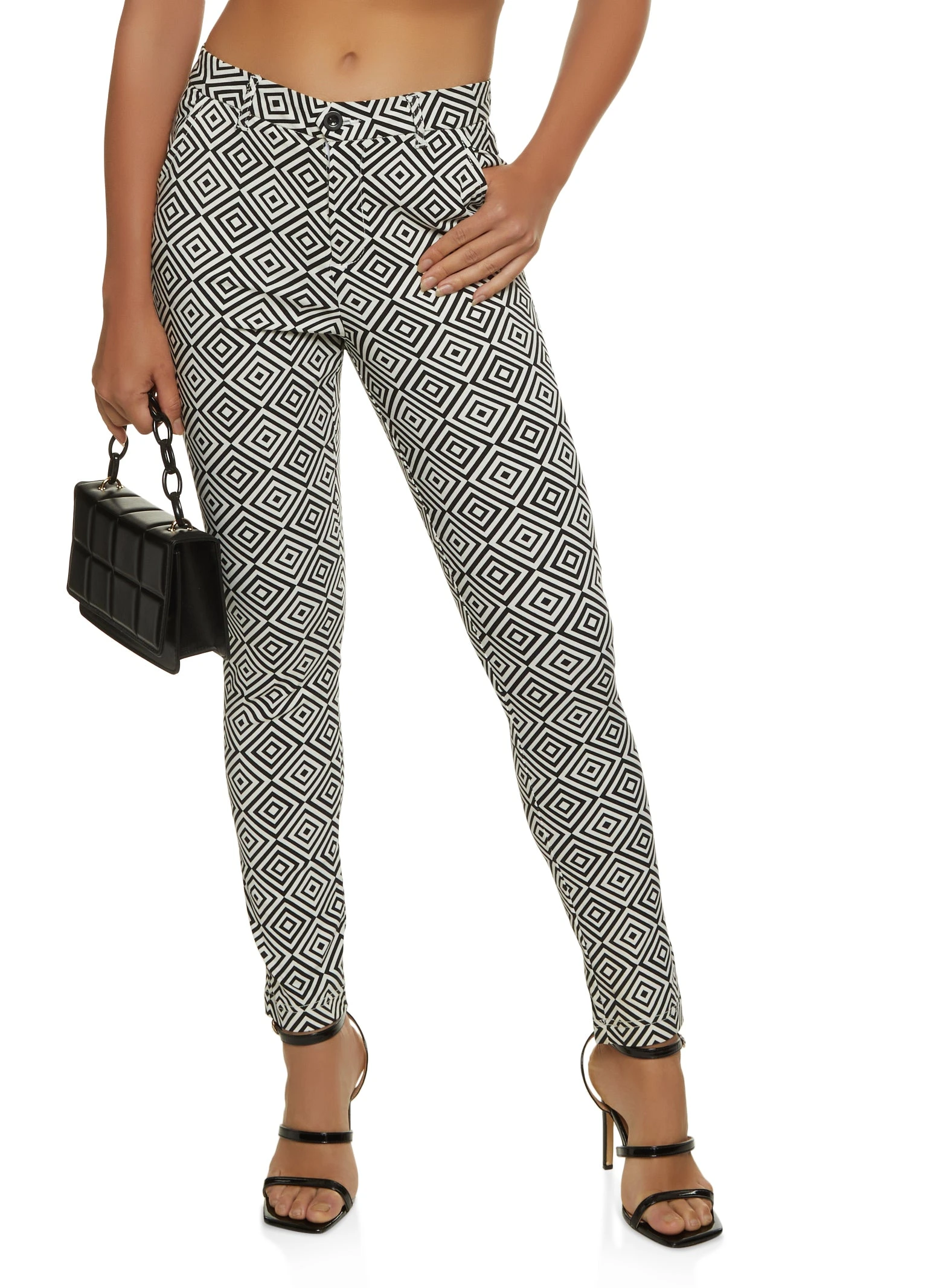 Printed Hyper Stretch Pull On Dress Pants