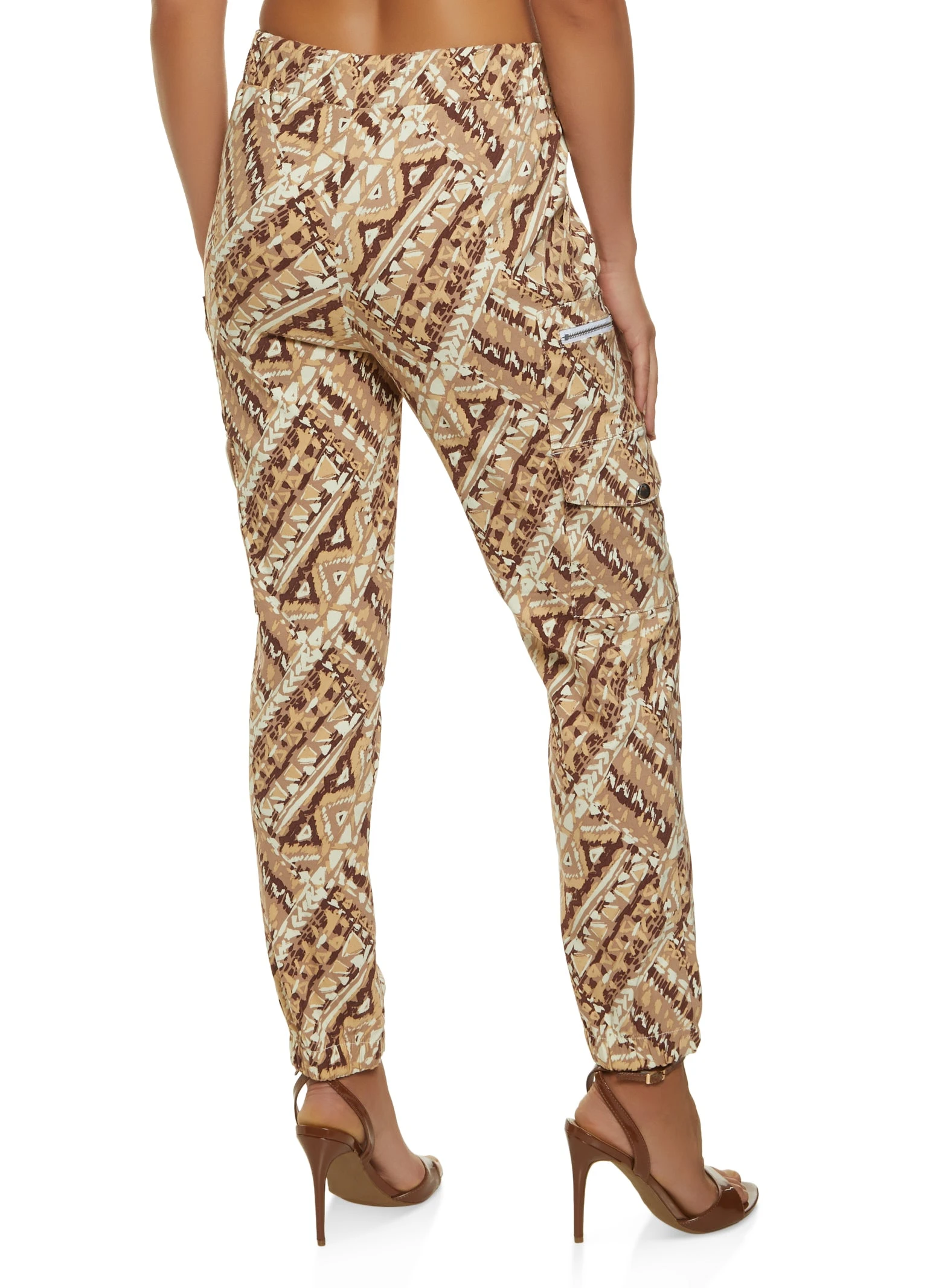 Aztec Print Zip Pocket Cargo Joggers - Image 3